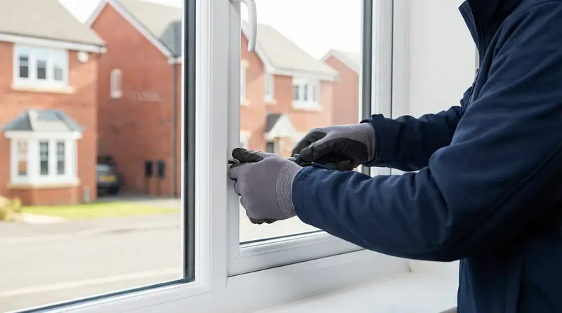 New uPVC window on a brick home looking out over the street